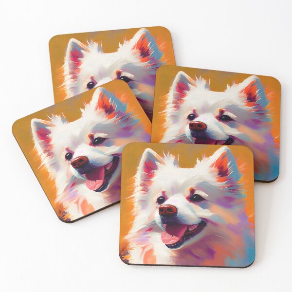 Item preview, American Eskimo Dog Abstract Portrait designed and sold by triplethedot.