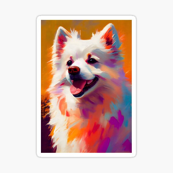 Item preview, American Eskimo Dog Abstract Portrait designed and sold by triplethedot.