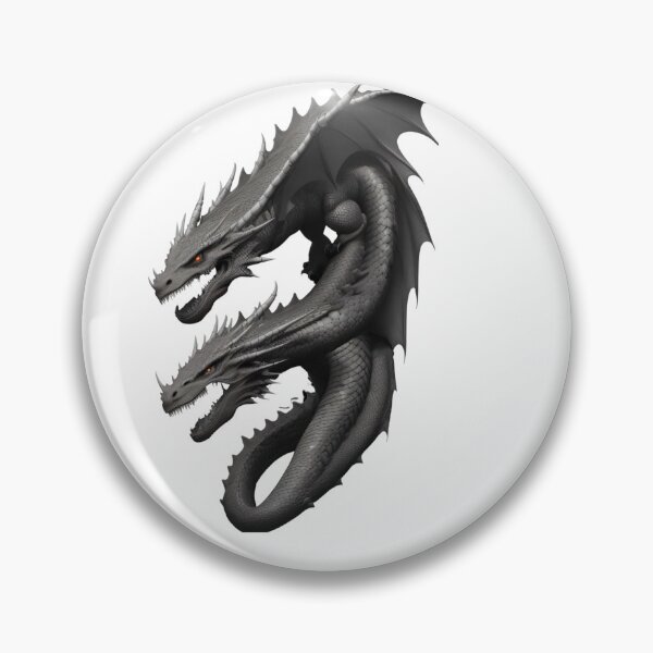 Item preview, Black Asian Dragon With Two Heads and red eyes With wings in 3D Style designed and sold by PlayDifferent ⭐⭐⭐⭐⭐.