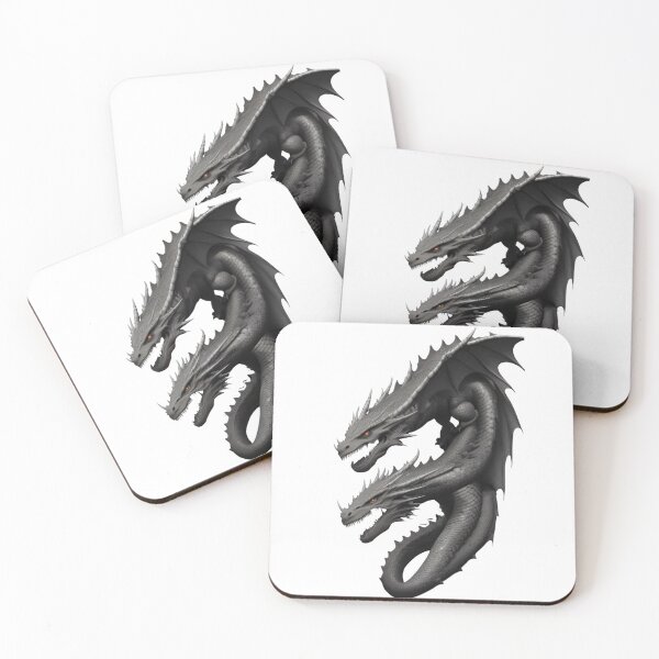 Item preview, Black Asian Dragon With Two Heads and red eyes With wings in 3D Style designed and sold by PlayDifferent ⭐⭐⭐⭐⭐.