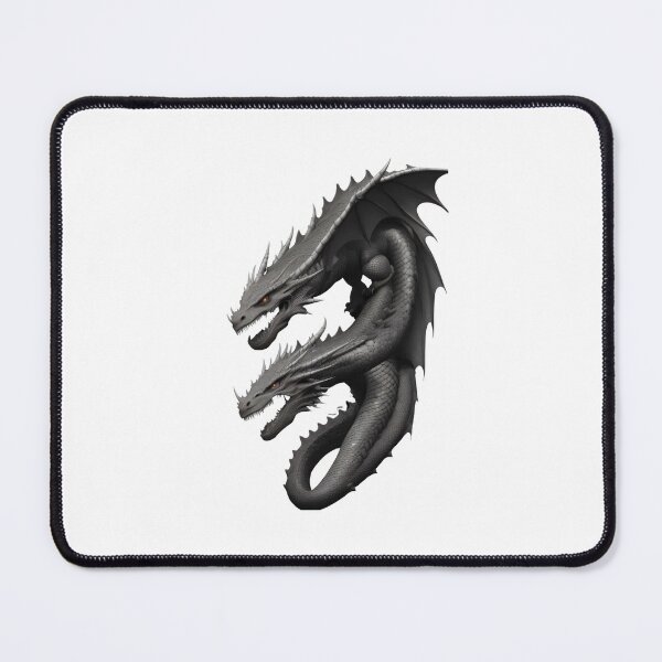 Item preview, Dragón asiático negro con dos cabezas y ojos rojos con alas en estilo 3D designed and sold by PlayDifferent ⭐⭐⭐⭐⭐.