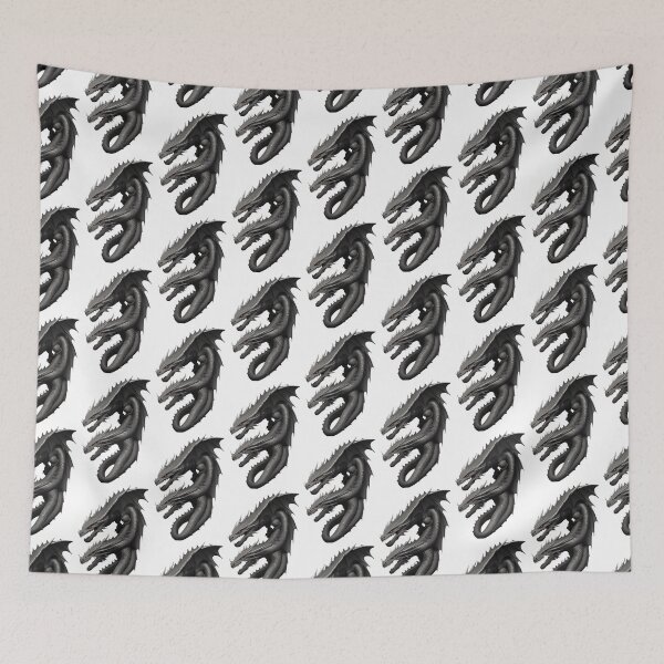 Item preview, Black Asian Dragon With Two Heads and red eyes With wings in 3D Style designed and sold by PlayDifferent ⭐⭐⭐⭐⭐.