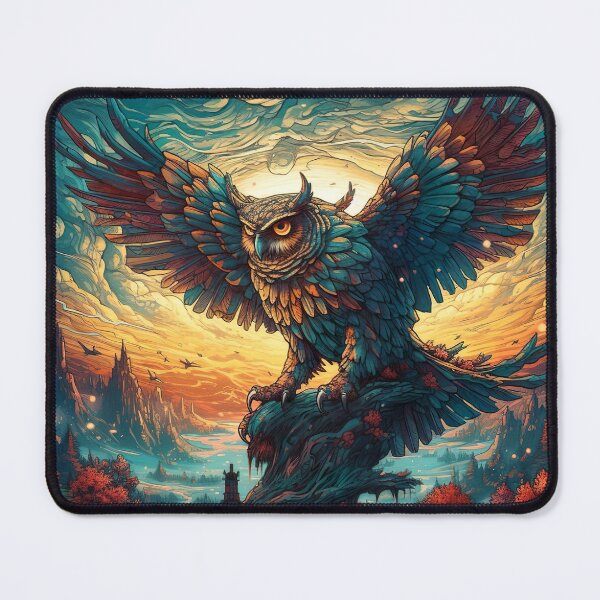 Item preview, Psychedelic Majesty Owl and Sunrise designed and sold by Matt's Artificial Nature.