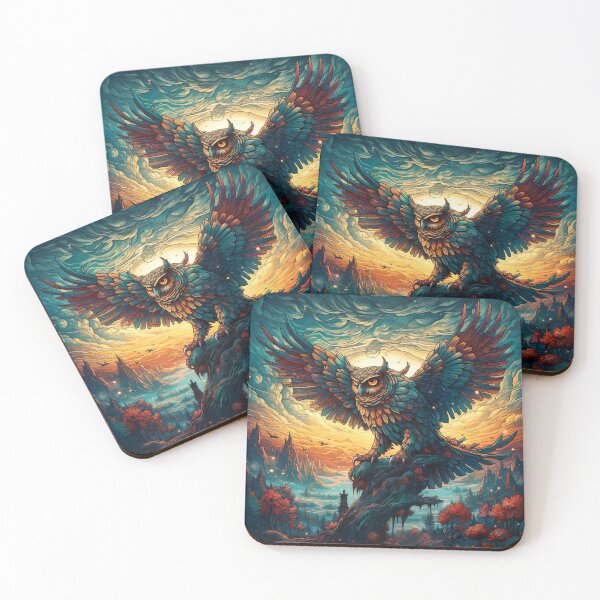 Item preview, Psychedelic Majesty Owl and Sunrise designed and sold by Matt's Artificial Nature.