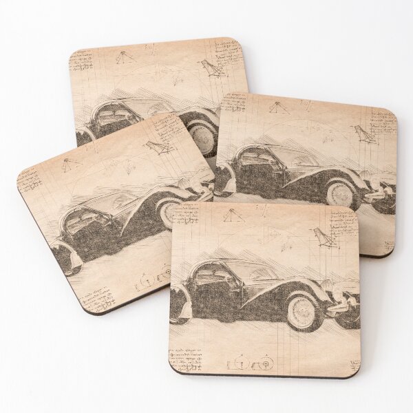 Item preview, Da Vinci Sketch Art BugattiAtalante - Vintage designed and sold by Rayyanz.