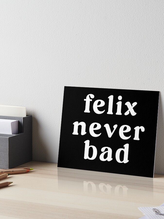 stray kids, felix never bad, skz, christmas evel, transparent sticker, feliz navidad Art Board Print for Sale by maniactortoise