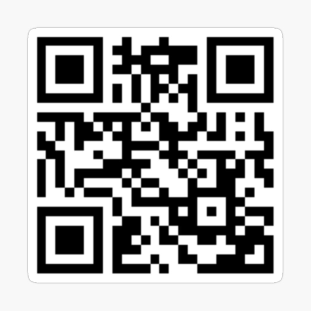 Rick roll qr code with no ads - stickers | Art Print