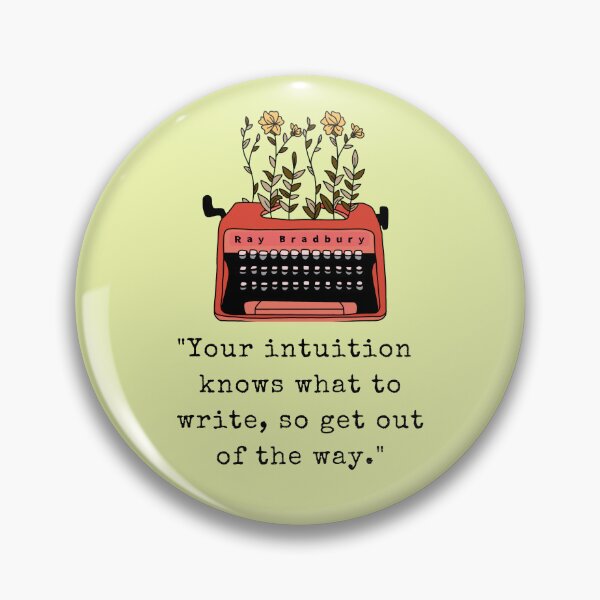 Item preview, Typewriter and  Ray Bradbury quote: Your intuition knows what to write, so get out of the way designed and sold by artbleed.