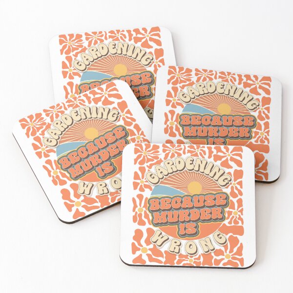 Item preview, Mother day  plant lover groovy quote Gardening because murder is wrong designed and sold by HomeCoquette.