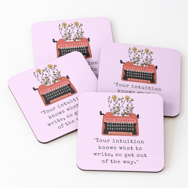 Item preview, Typewriter and  Ray Bradbury quote: Your intuition knows what to write, so get out of the way designed and sold by artbleed.