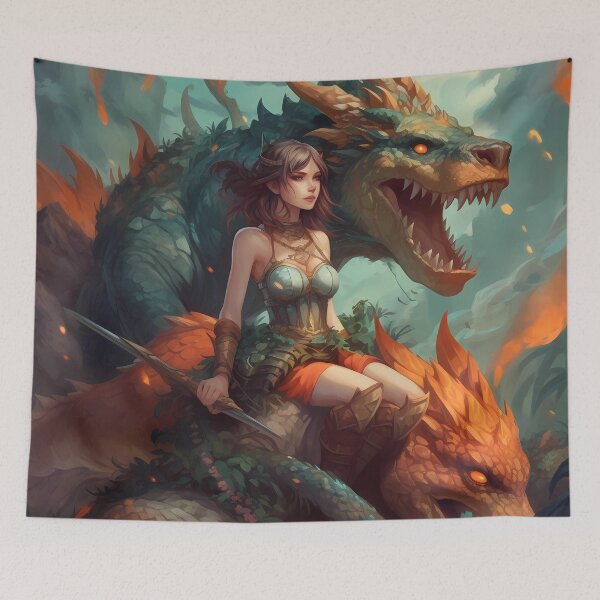 Item preview, Fantasy Art : Warrior and Dragons designed and sold by MTJ-Mushrooms.