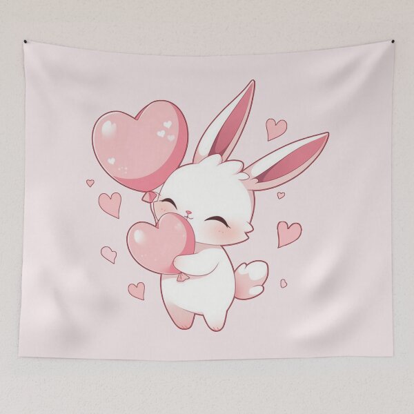 Item preview, White rabbit girl- balloon heart designed and sold by Artxplor.