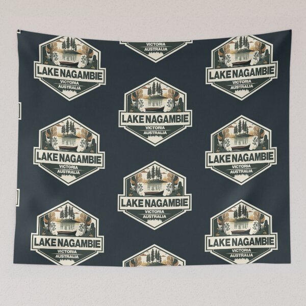 Item preview, Lake Nagambie Australia Travel Art Badge designed and sold by KrisSidDesigns.