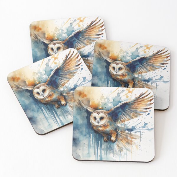 Item preview, Watercolor Wash Flying Owl  designed and sold by Matt's Artificial Nature.