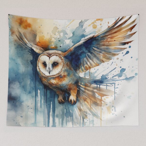 Item preview, Watercolor Wash Flying Owl  designed and sold by Matt's Artificial Nature.
