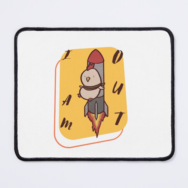 Item preview, I'm Out funny cartoon chicken rocket designed and sold by ThumboArtBumbo.
