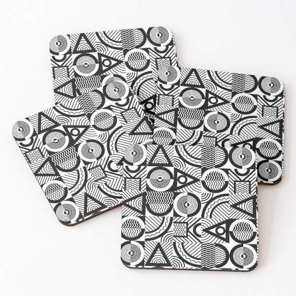 Item preview, Abstract Black and White Geometric Shapes Pattern designed and sold by mrhighsky.