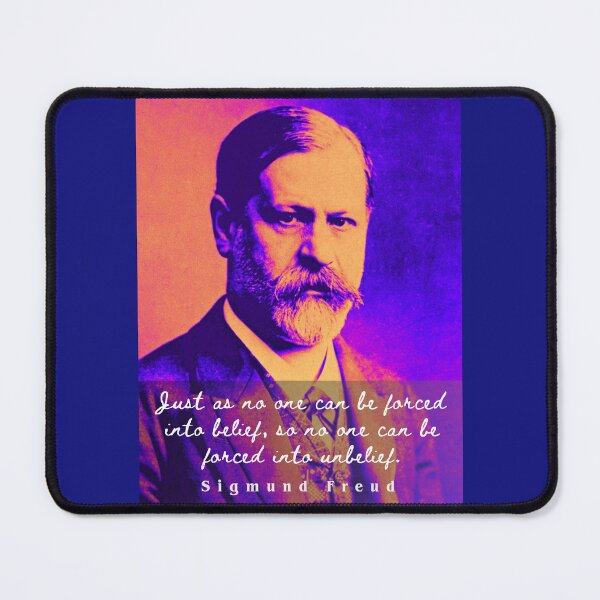Item preview, Sigmund Freud portrait and quote: Just as no one can be forced into belief.... designed and sold by artbleed.
