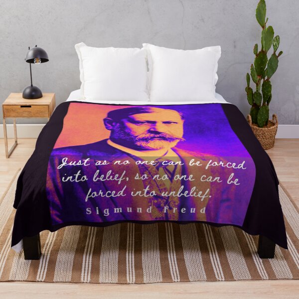 Item preview, Sigmund Freud portrait and quote: Just as no one can be forced into belief.... designed and sold by artbleed.