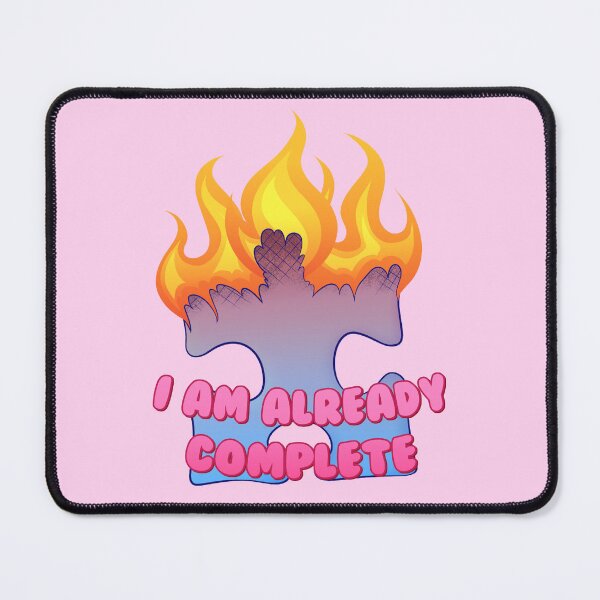 Item preview, I Am Already Complete Red Instead Autism Awareness Pastel Burning Puzzle Piece designed and sold by PictionaryModus.