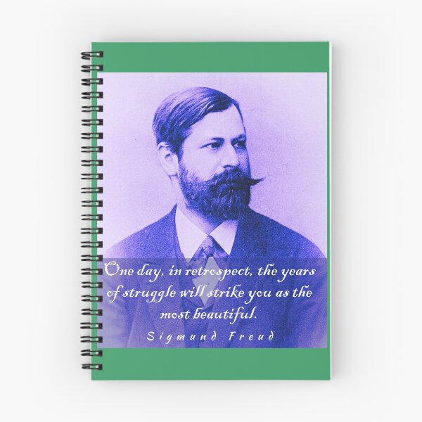 Item preview, Sigmund Freud portrait and quote: One day, in retrospect, the years of struggle will strike you as the most beautiful. designed and sold by artbleed.
