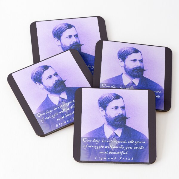Item preview, Sigmund Freud portrait and quote: One day, in retrospect, the years of struggle will strike you as the most beautiful. designed and sold by artbleed.
