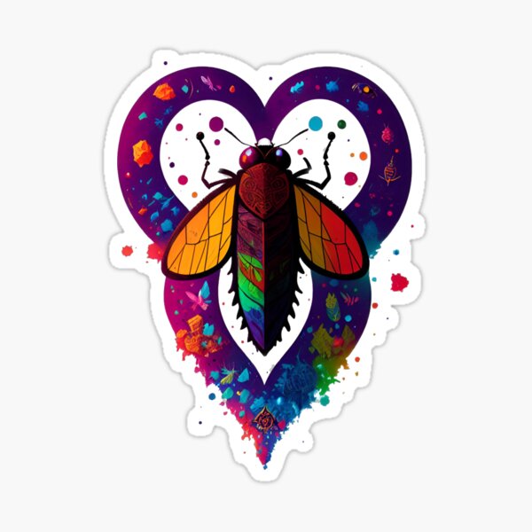 The bugheart number three Sticker