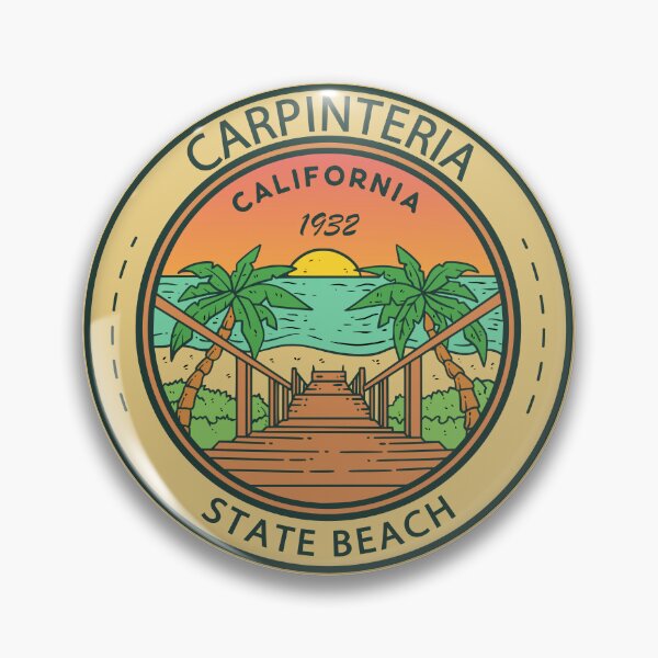 Item preview, Insignia circular de la playa estatal de Carpintería, California designed and sold by KrisSidDesigns.