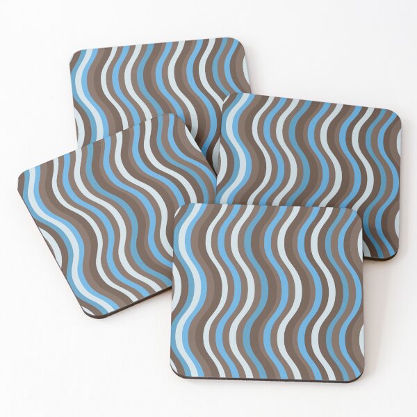 Item preview, Abstract geometric pattern - "Blue & Brown wavy stripes" designed and sold by Hemindway.