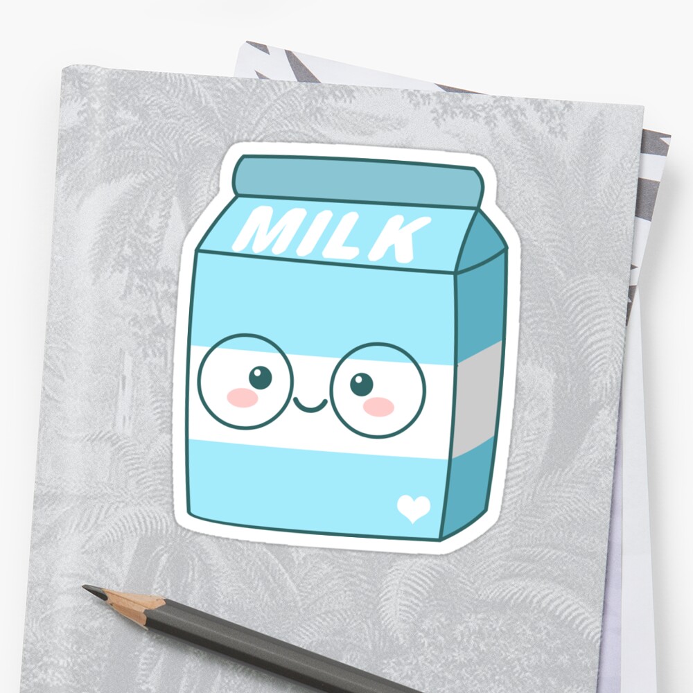 kawaii milk stickers by anishacreations redbubble
