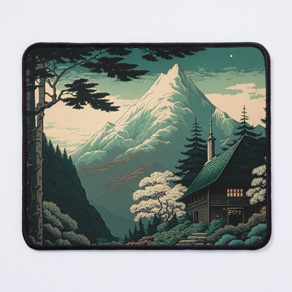 Artikelvorschau, Ruhige Berglandschaft im Hasui-Kawase-Stil entworfen und verkauft von Cigcio.