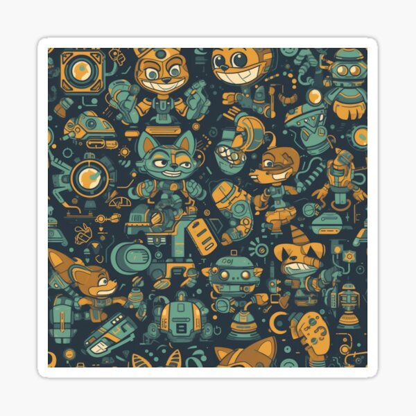 Item preview, Intergalactic Adventure: Ratchet & Clank Inspired Seamless Tile Art designed and sold by MindMosaic.
