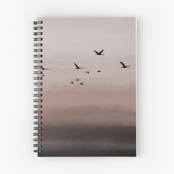 Item preview, Wing of birds flying in watercolor sky, dark, fog, dark shades, brown and gray  designed and sold by Collagedream.