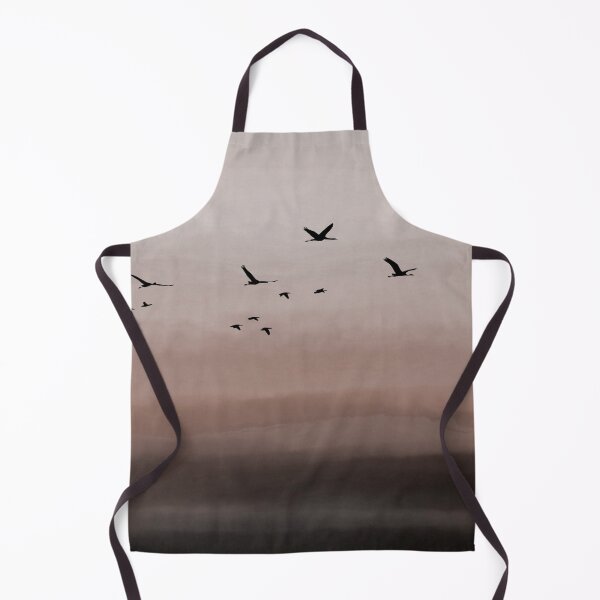 Item preview, Wing of birds flying in watercolor sky, dark, fog, dark shades, brown and gray  designed and sold by Collagedream.