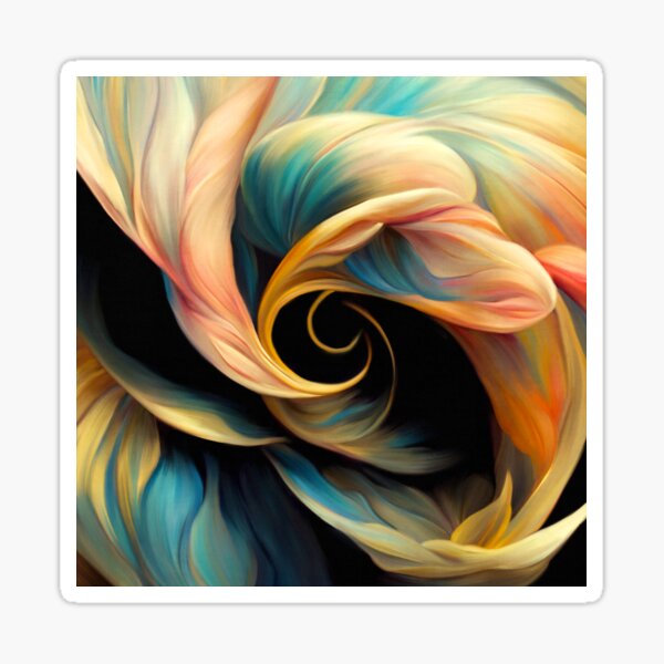Item preview, Classic Golden And Aqua Floral Swirls Abstract Painting  designed and sold by DEC02.
