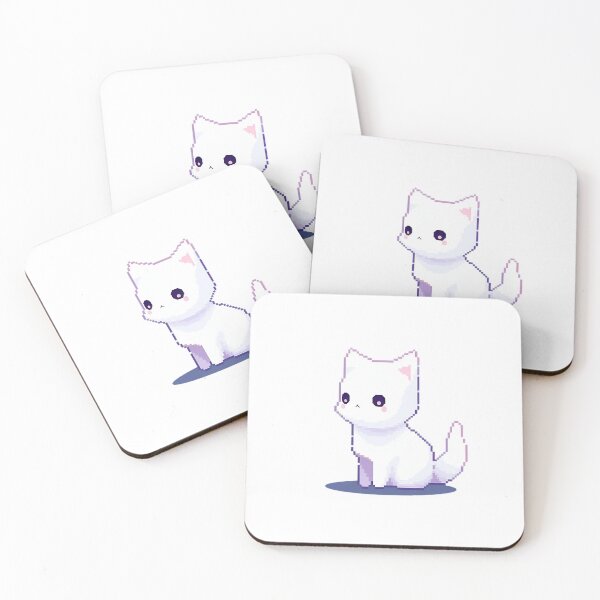 Item preview, Cute White Pixel Kitty designed and sold by Artsynator.