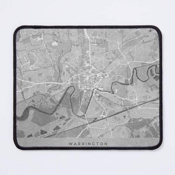 Item preview, Map of Warrington (England) in gray vintage style designed and sold by blursbyai.