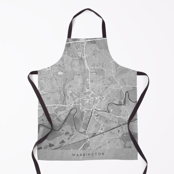 Item preview, Map of Warrington (England) in gray vintage style designed and sold by blursbyai.