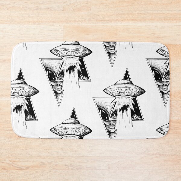 Item preview, UFO Alien Abduction Emblem, Pen and Ink Sci-Fi Art designed and sold by Tritonn204.