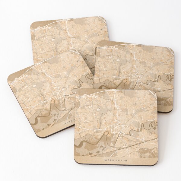 Item preview, Map of Warrington (England) in sepia vintage style designed and sold by blursbyai.
