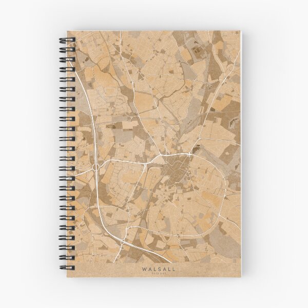 Item preview, Map of Walsall (England) in sepia vintage style designed and sold by blursbyai.