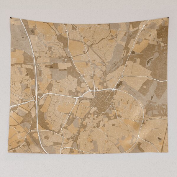 Item preview, Map of Walsall (England) in sepia vintage style designed and sold by blursbyai.