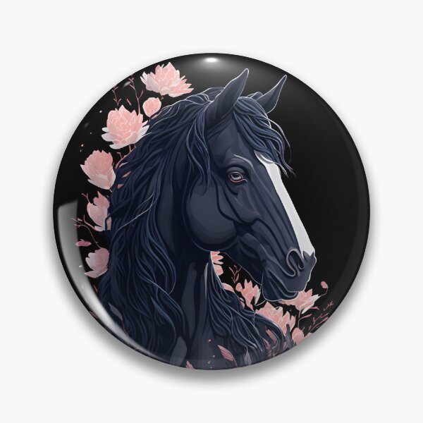 Item preview, Caballo negro con flores designed and sold by monkycl.