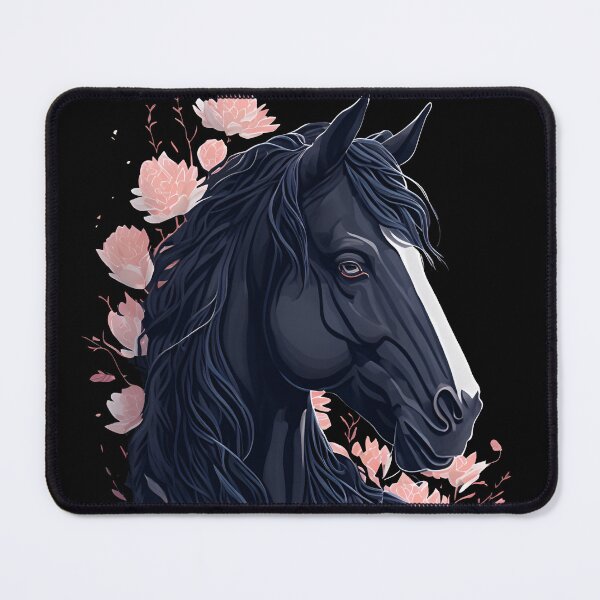 Item preview, Black Horse with Flowers designed and sold by monkycl.