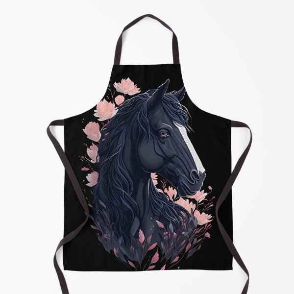 Item preview, Caballo negro con flores designed and sold by monkycl.