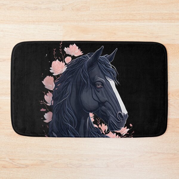 Item preview, Black Horse with Flowers designed and sold by monkycl.
