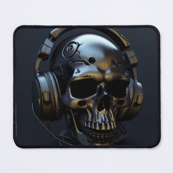 Item preview, skull with headphones designed and sold by MrRobotAI.