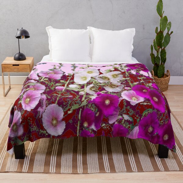 Item preview, ABSTRACT PURPLE HOLLYHOCK FLOWER PATTERN GARDEN ART designed and sold by sharlesart.