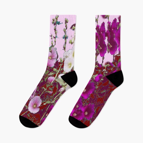 Item preview, ABSTRACT PURPLE HOLLYHOCK FLOWER PATTERN  GARDEN   ART designed and sold by sharlesart.