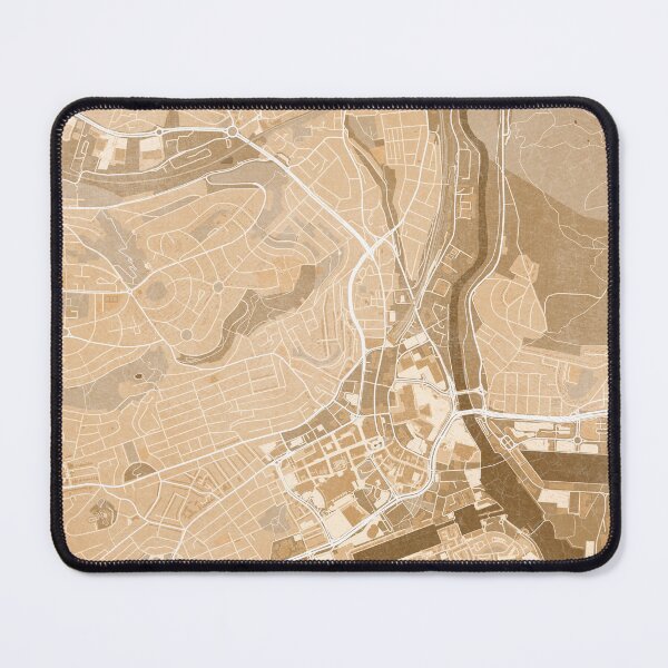 Item preview, Map of Swansea (Wales) in sepia vintage style designed and sold by blursbyai.